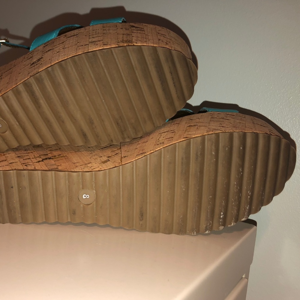 Sergio Zelcer Blue Cork Wedges 8 - Picture 6 of 6